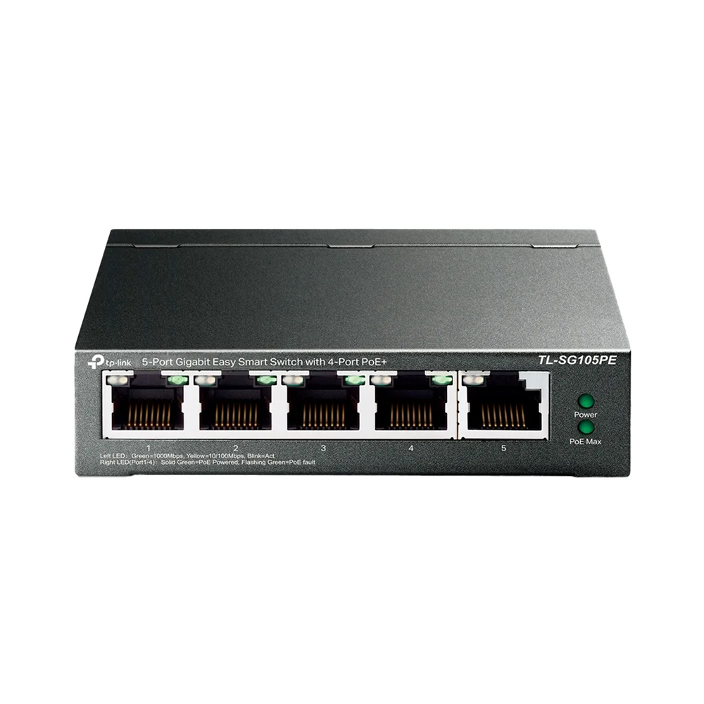 Hub Switch Tp-link TL-SG105PE 5 Portas Poe+ Preto