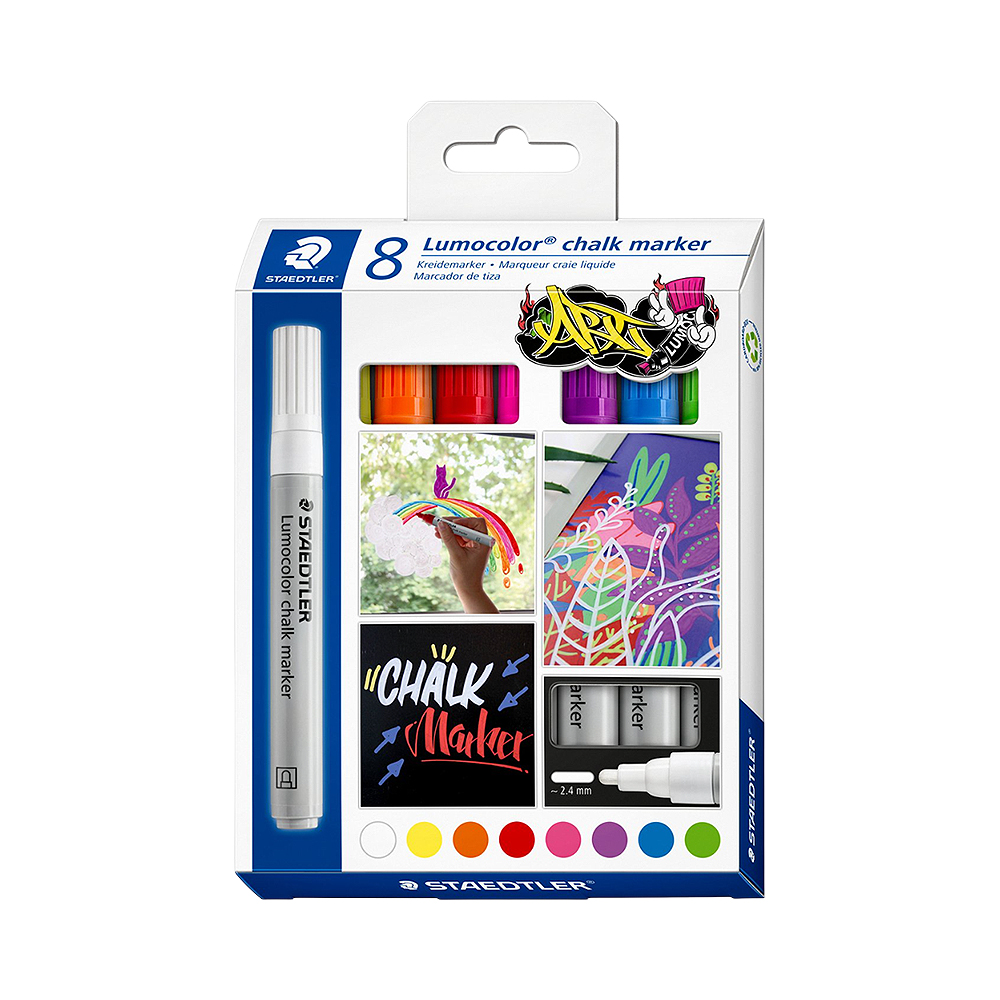 Marcador de Giz Staedtler Lumocolor Chalk Marker 344 C8 8 Unidades