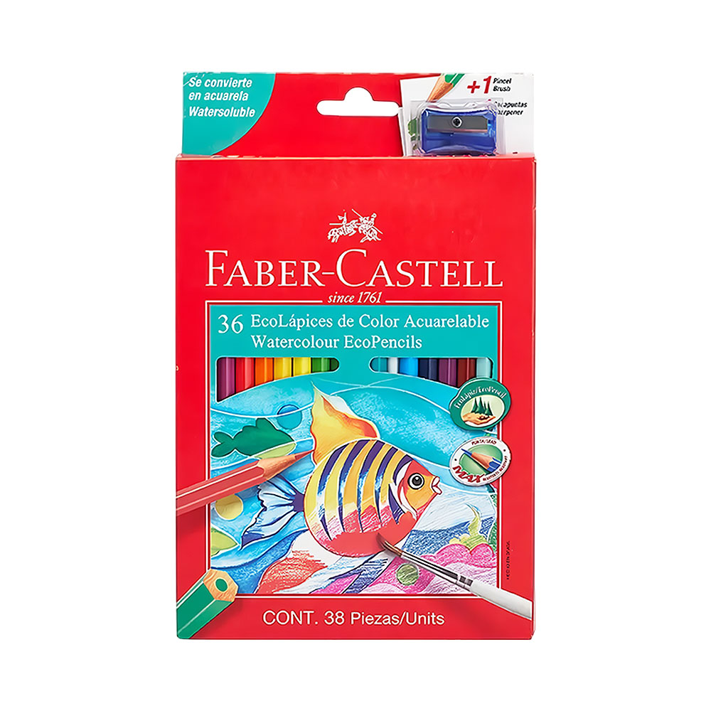 Ecolápis de Cor Aquarela Faber Castell Watercolour 120236EX 36 Unidades