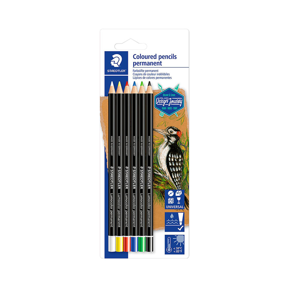 Lápis de Cor Staedtler Coloured Pencils Permanent 10820BK6-C 6 Unidades