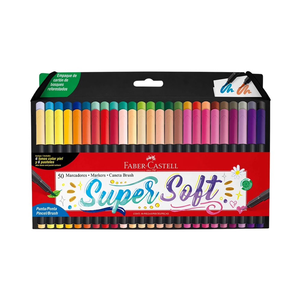 Marcador Faber Castell Super Soft Brush 55 60 50 50 Unidades