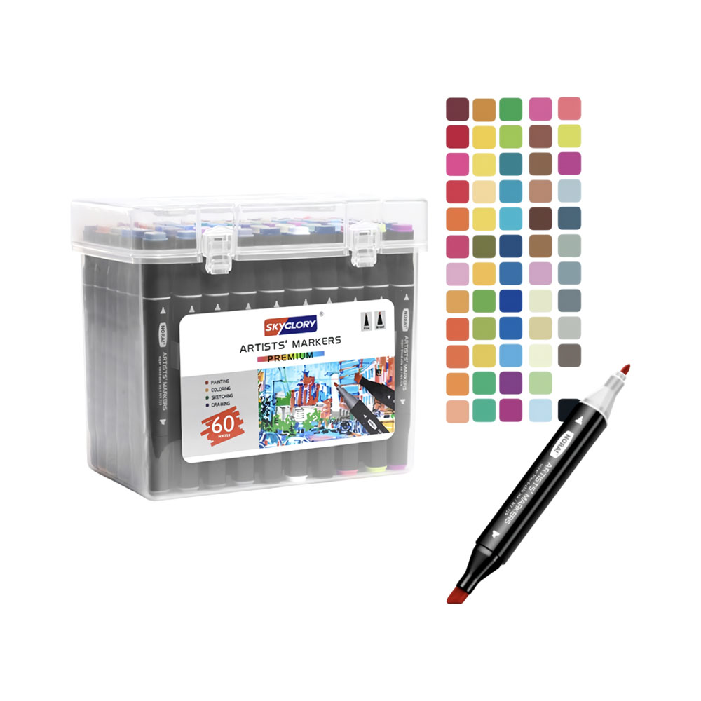 Marcador Sky Glory Artists Markers Premium Doble Punta NY-759-60 60 Unidades