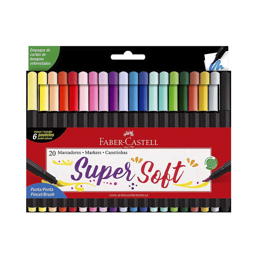 Marcador Faber Castell Super Soft Brush 55 60 20 20 Unidades