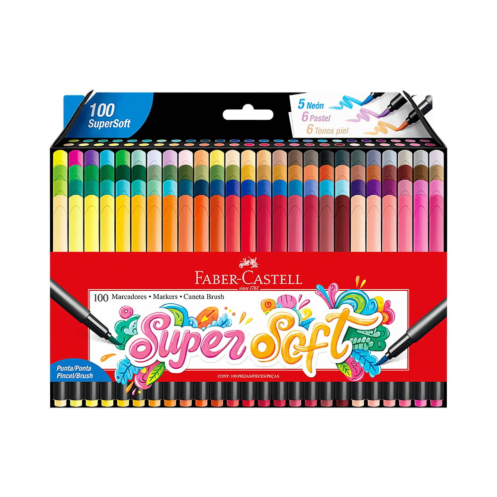 Marcador Faber-castell Super Soft Brush 55 60 00 100 Unidades