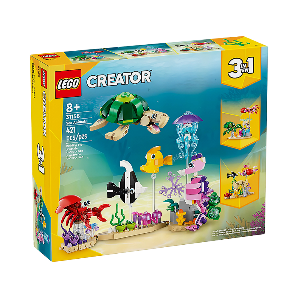 Brinquedo de Construção Lego Creator Animais Marinhos 3 em 1 31158 421 Peças