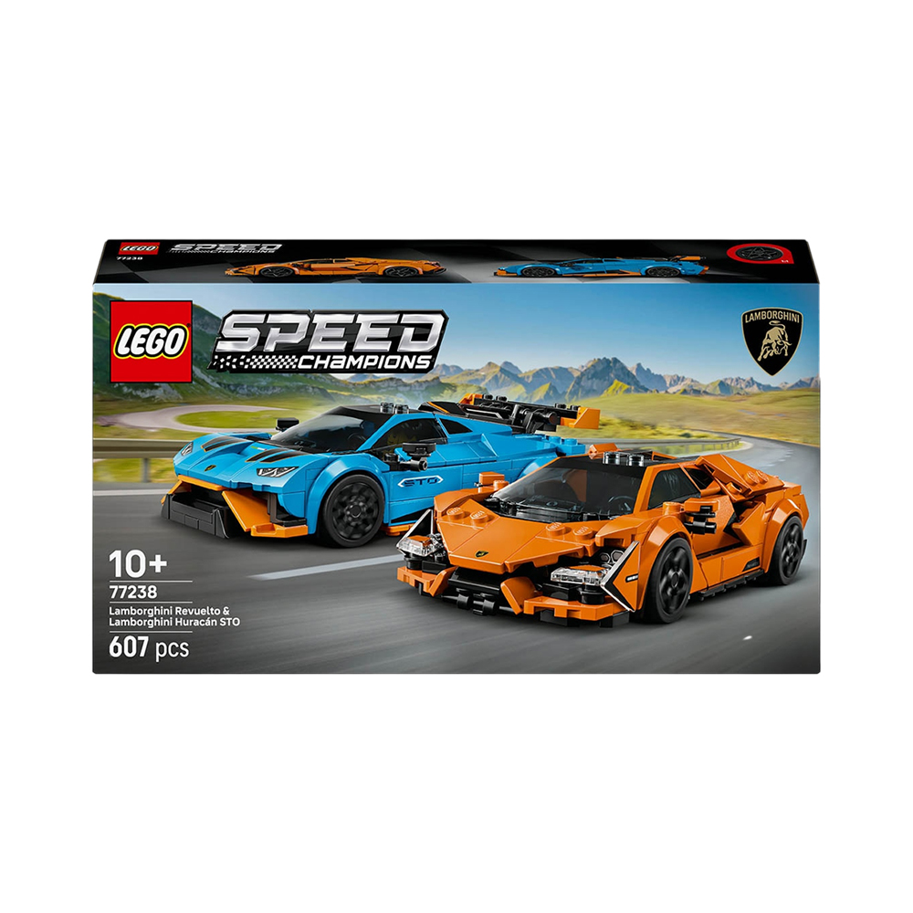 Brinquedo de Construção Lego Speed Champions Lamborghini Revuelto Y Lamborghini Huracán Sto 77238 607 Peças