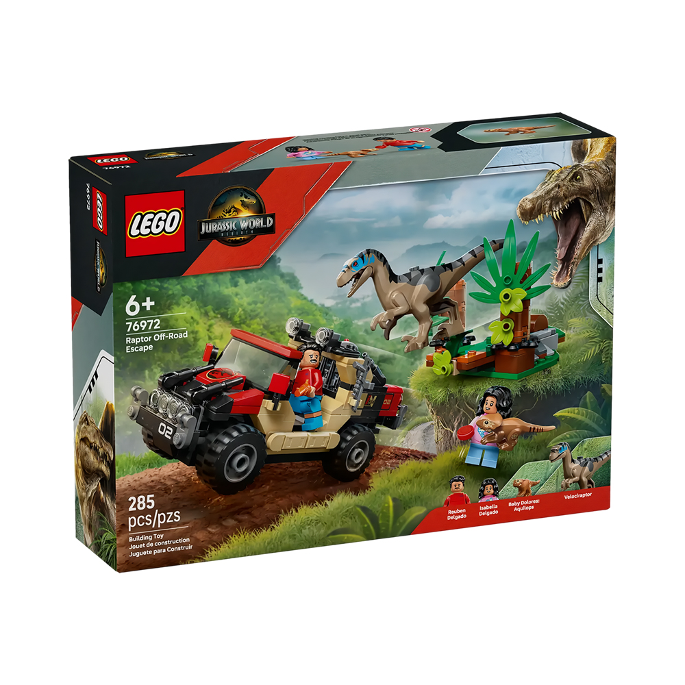 Brinquedo de Construção Lego Jurassic World Rebirth Raptor Off Road Escape 76972 285 Peças
