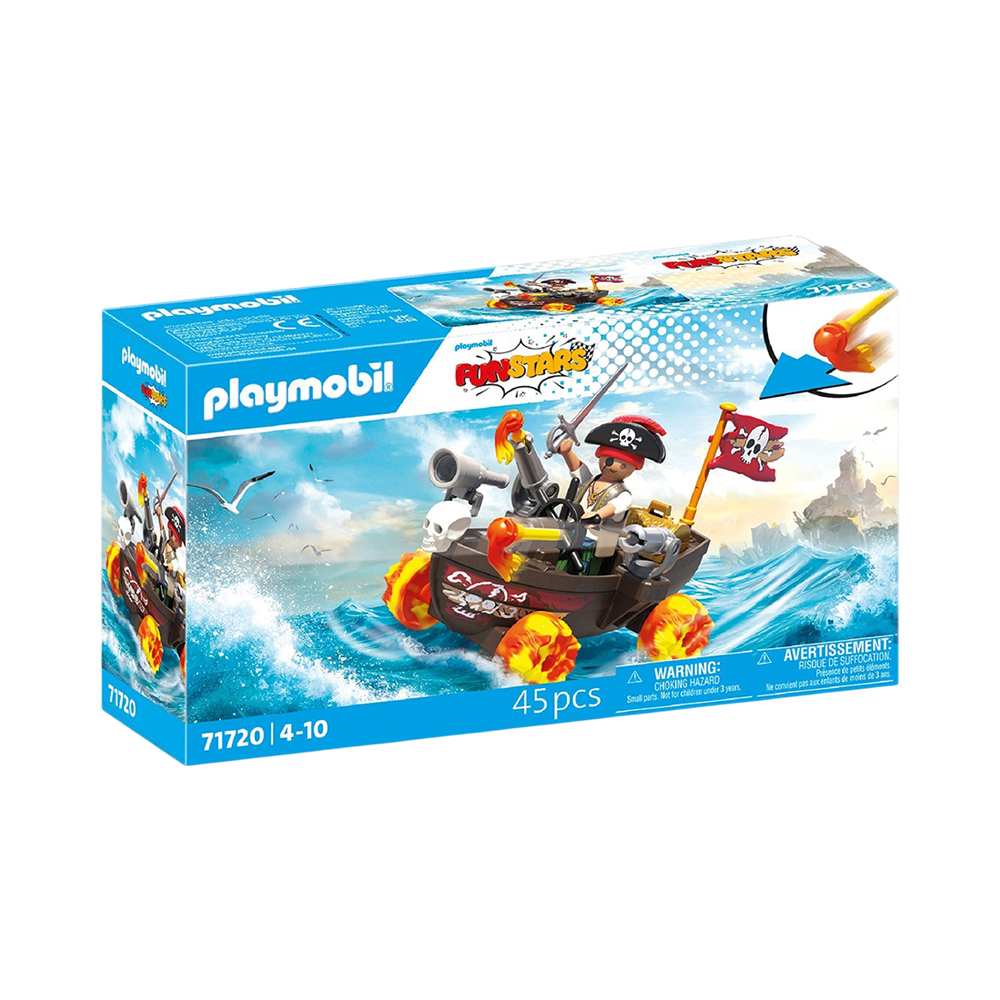 Brinquedo Playmobil Rancing Pirate Funstars 71720 45 Peças