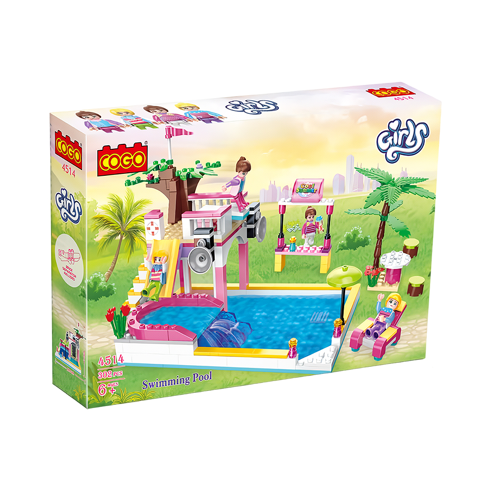 Brinquedo de Construção Cogo Girls Swimming Pool 4514 302 Peças