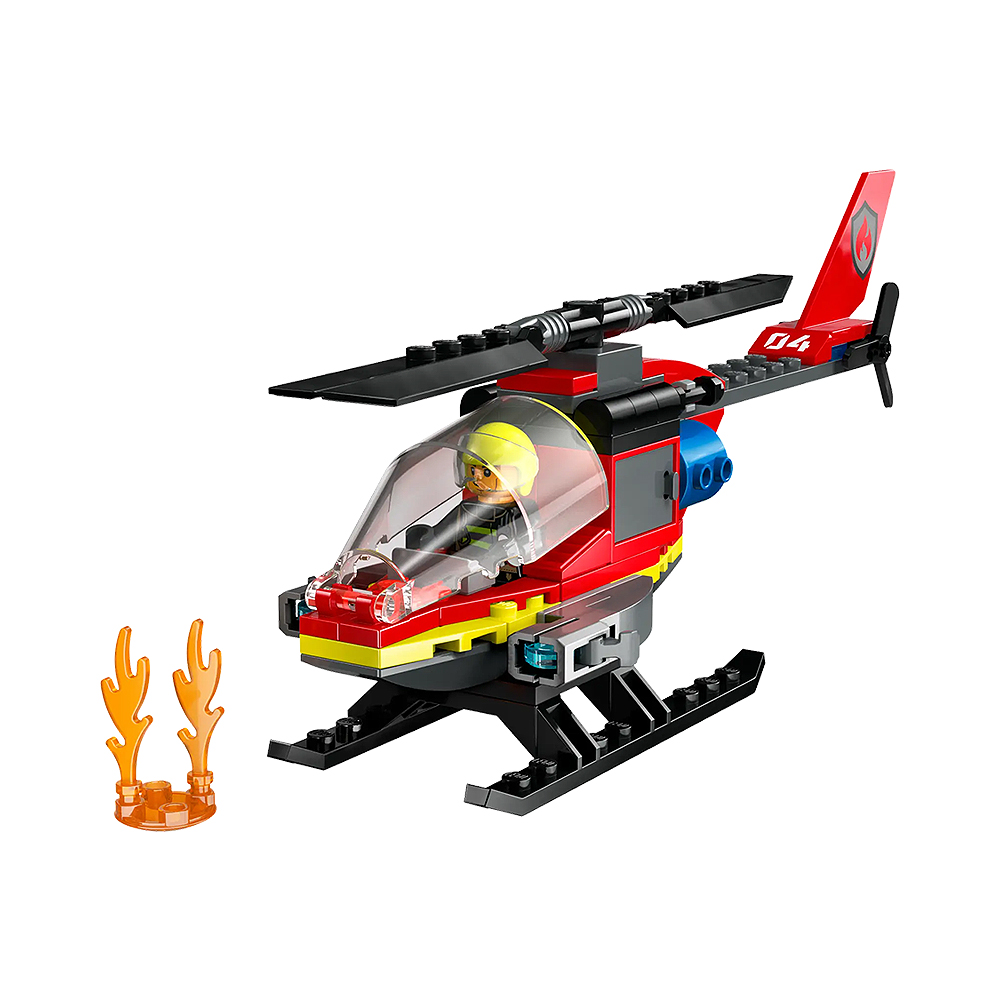 Brinquedo de Construção Lego City Fire Rescue Helicopter 60411 85 Peças