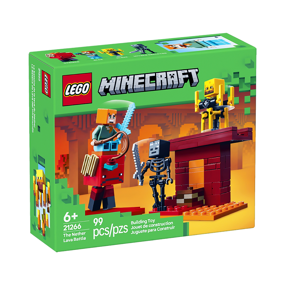 Brinquedo de Construção Lego Minecraft a Batalha de Lava do Nether 21266 99 Peças