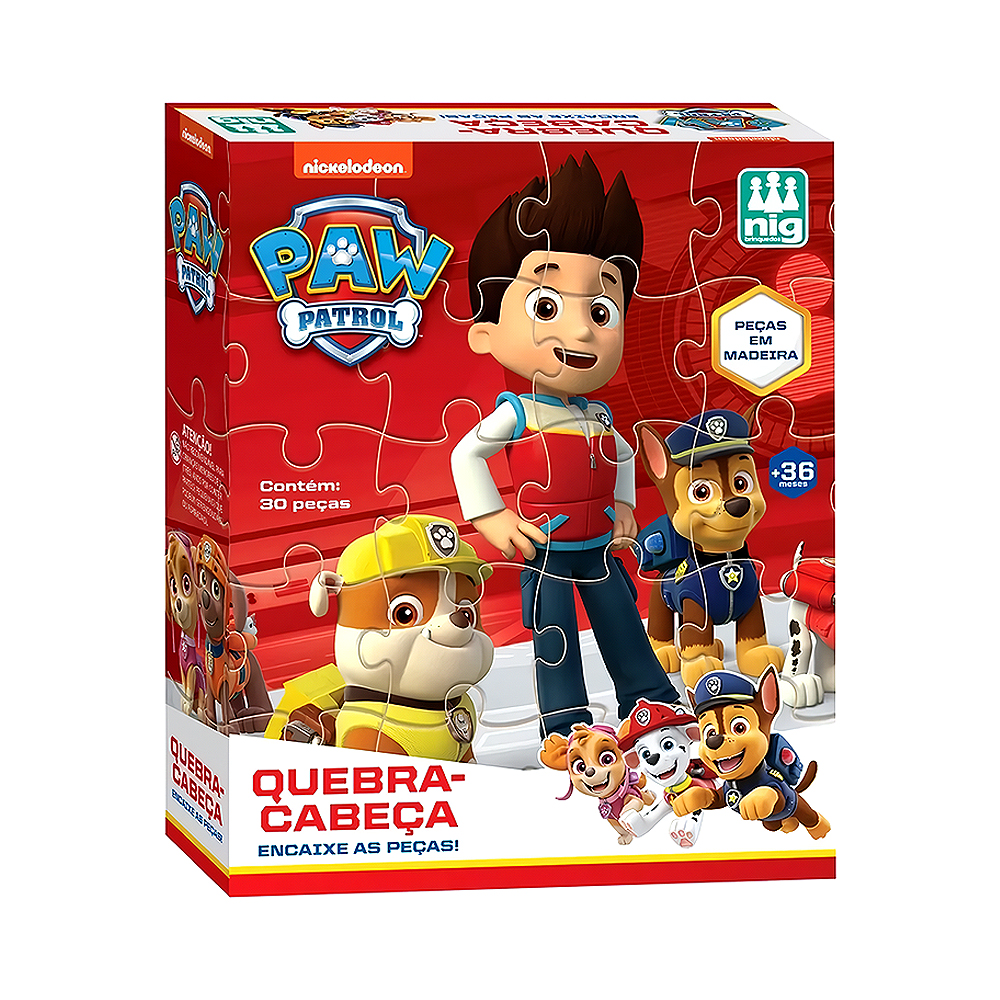 Quebra-cabeça Nig Brinquedos 0682 Patrulha Canina 30 Peças