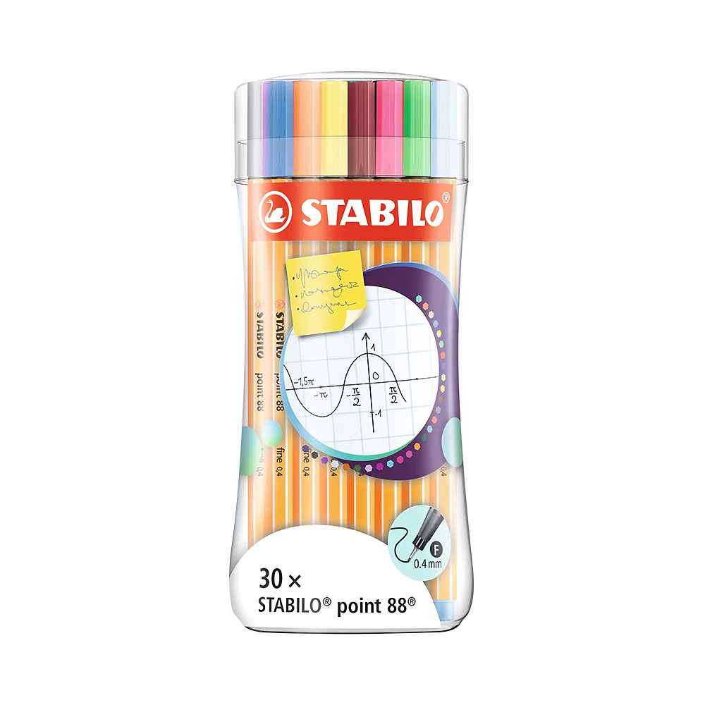 Caneta Marcadora Stabilo Fineliner Point 88 8830-4 0,4MM 30 Unidades