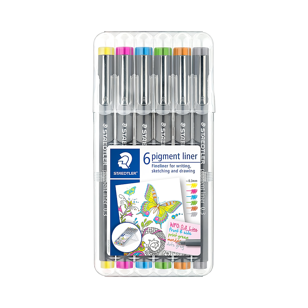 Caneta Rotuladora Staedtler Fineliner Pigment Liner 30803S2SB6 6 Unidades