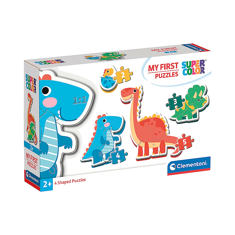 Kit de Quebra-cabeças Clementoni 20834 Super Color MY First Puzzles Dinosaurios 4 Unidades