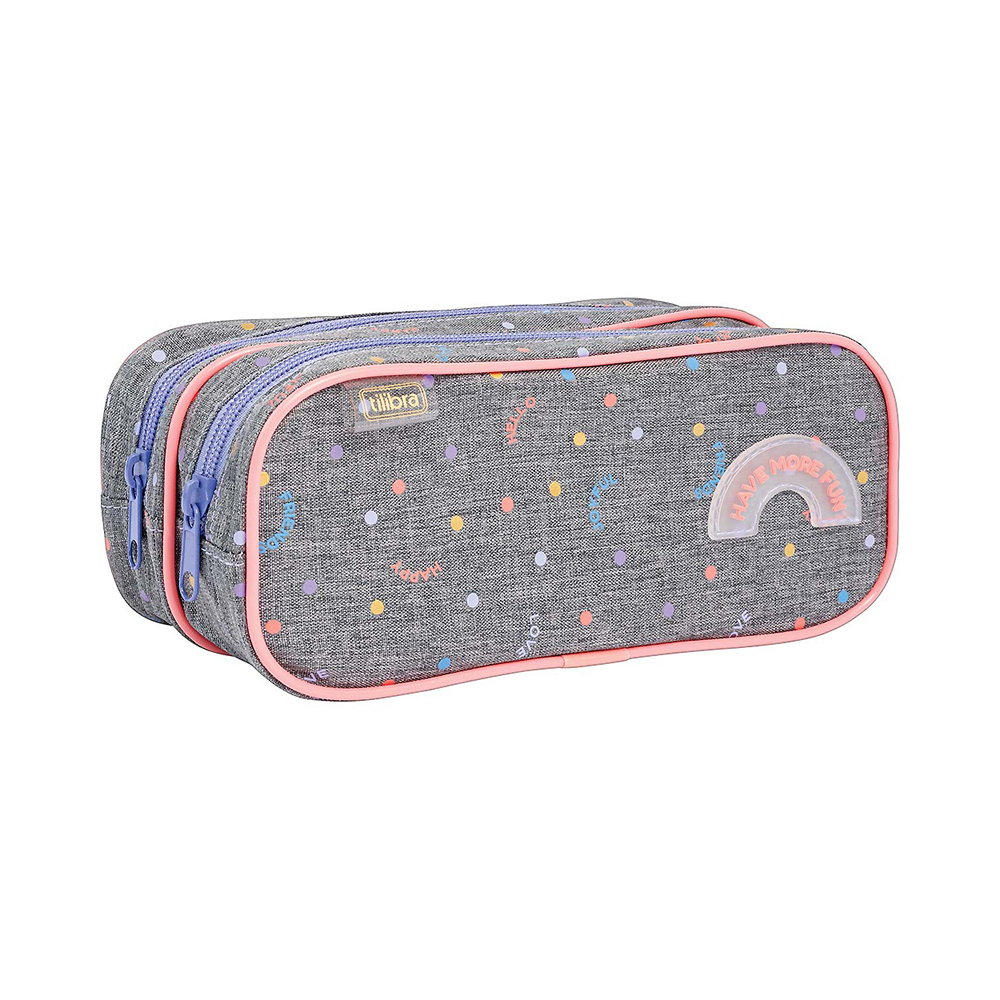 Estojo Tilibra Académie Have More Fun 348564 Cinza