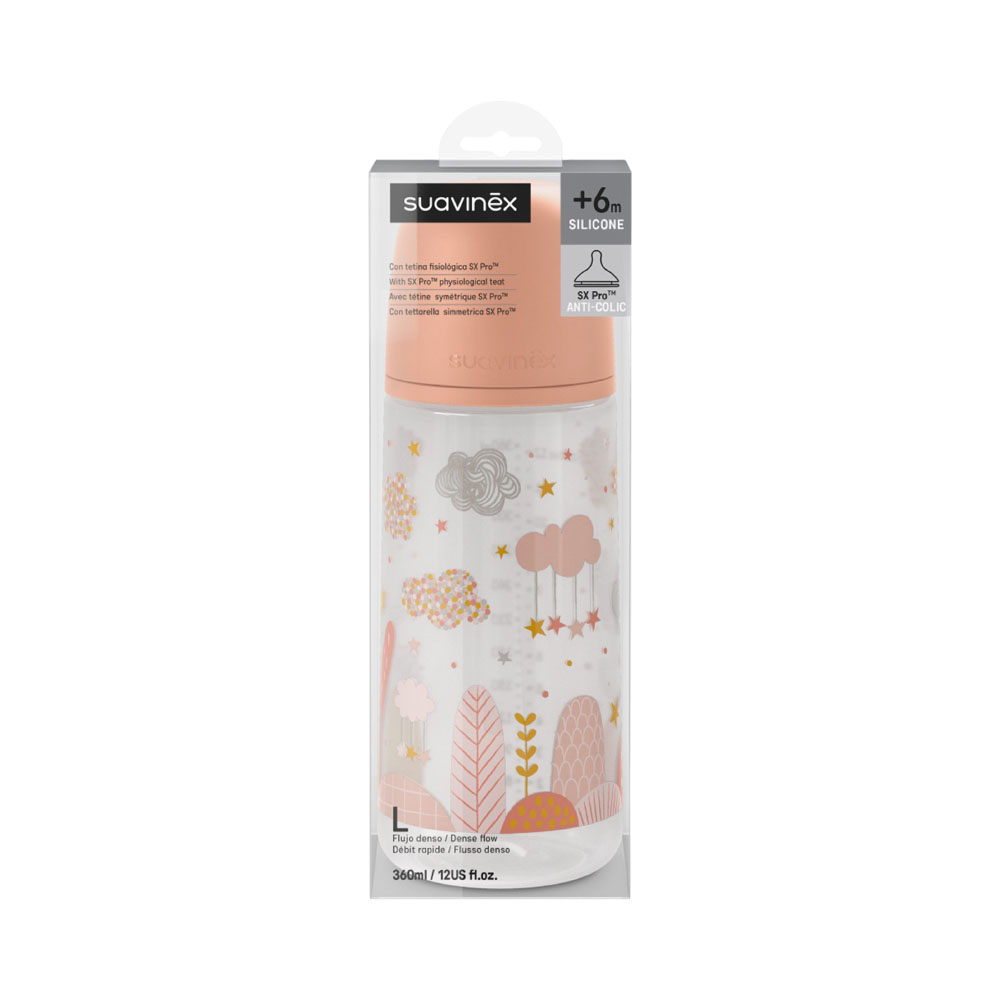 Biberón Rosa Anticólico +6M 360ML Suavinex 83683
