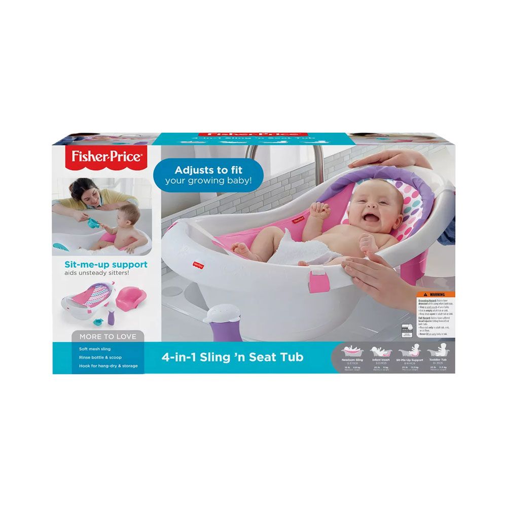 Banheira 4 em 1 Rosa Fisher Price FBM96
