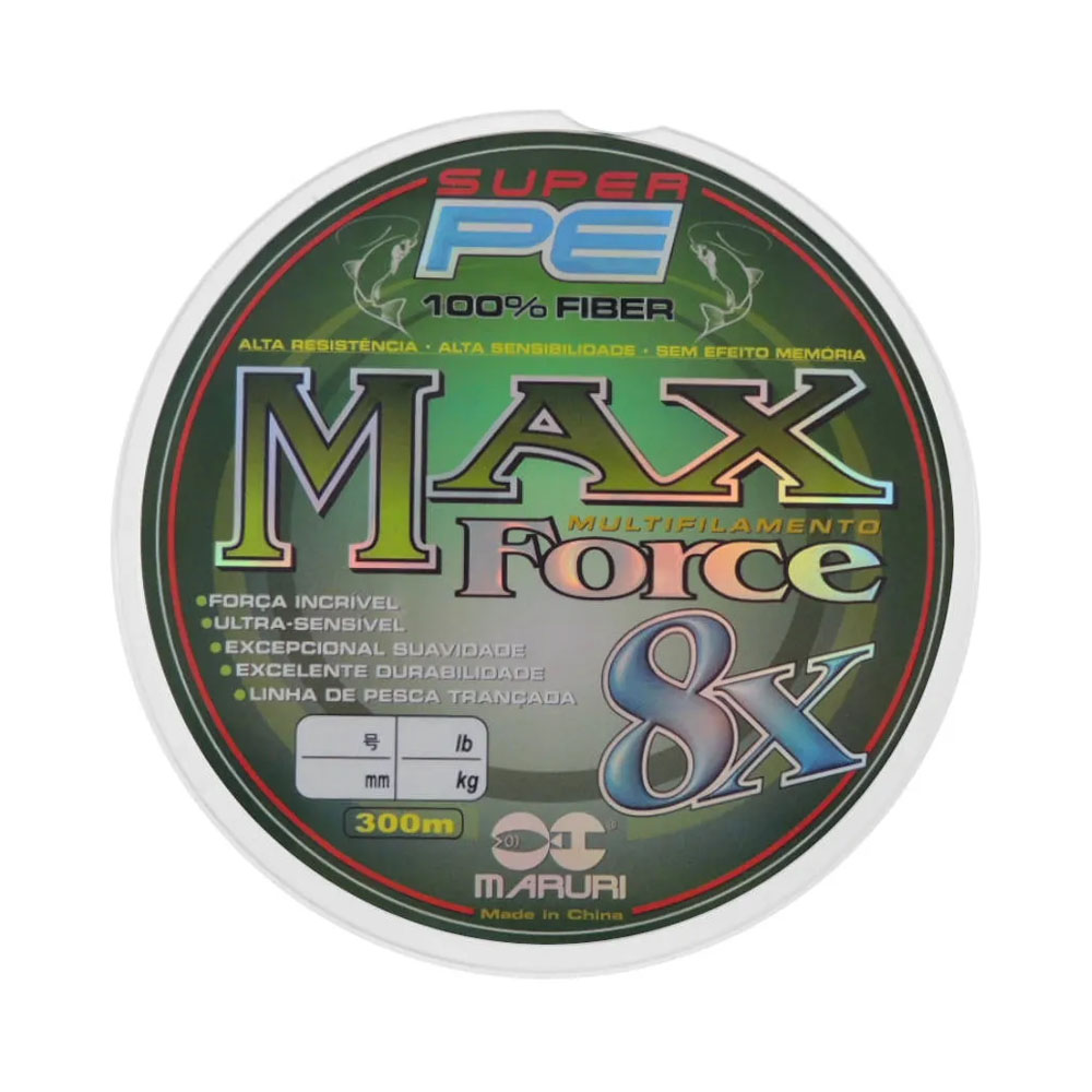 Linha de Pesca Maruri MAX Force 8X 10KG 0.18MM 300M Green