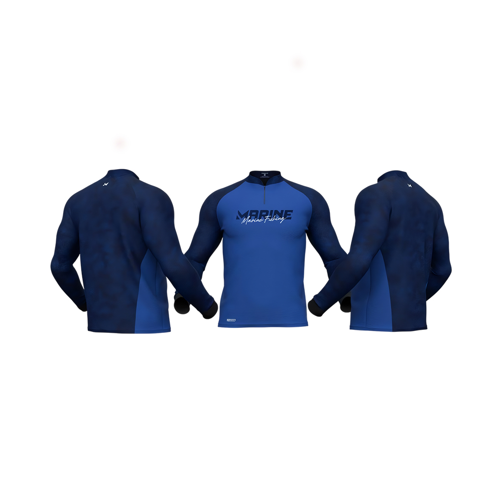 Camisa de Pesca Marine Explorer Sem Capuz Azul
