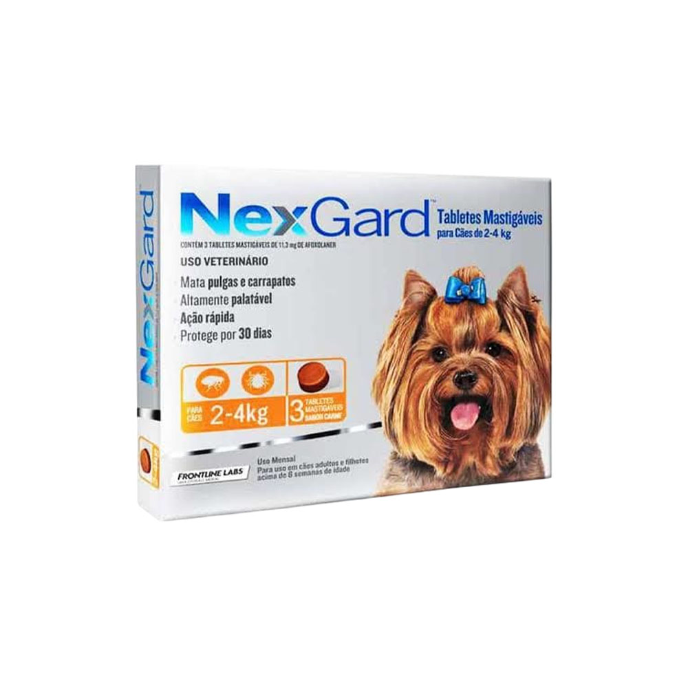 Antiparasitário Nexgard 2-4KG 3 Tabletes