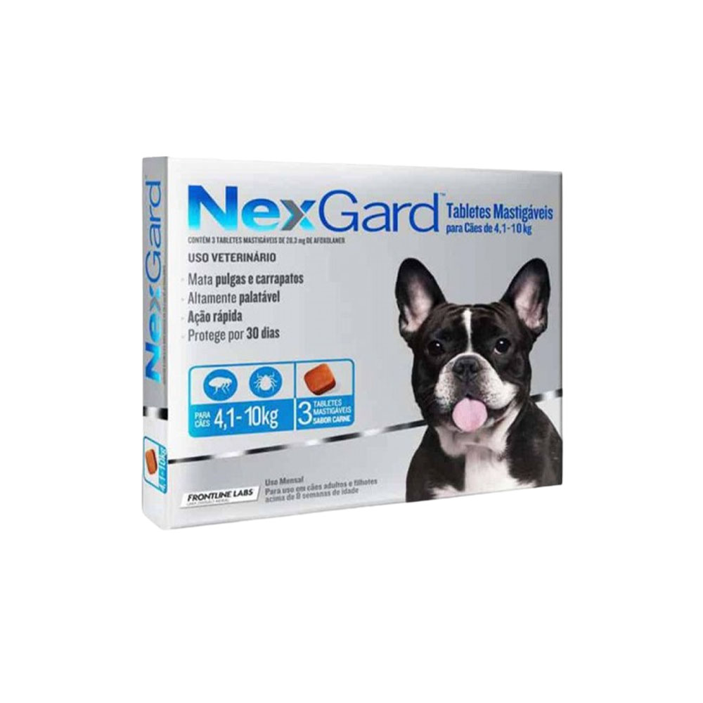 Antiparasitário Nexgard 4.1-10KG 3 Tabletes