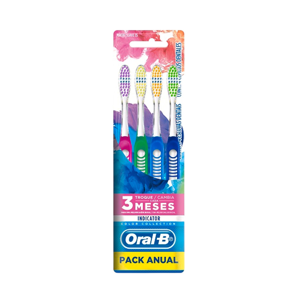 Escova de Dentes Oral B Pack Indicator Color 4 Peças