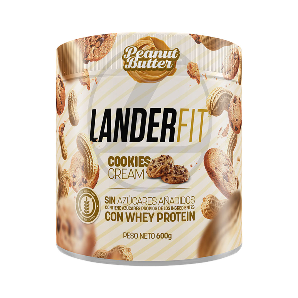 Pasta de Amendoim Landerfit Cookies &amp; Cream 600GR