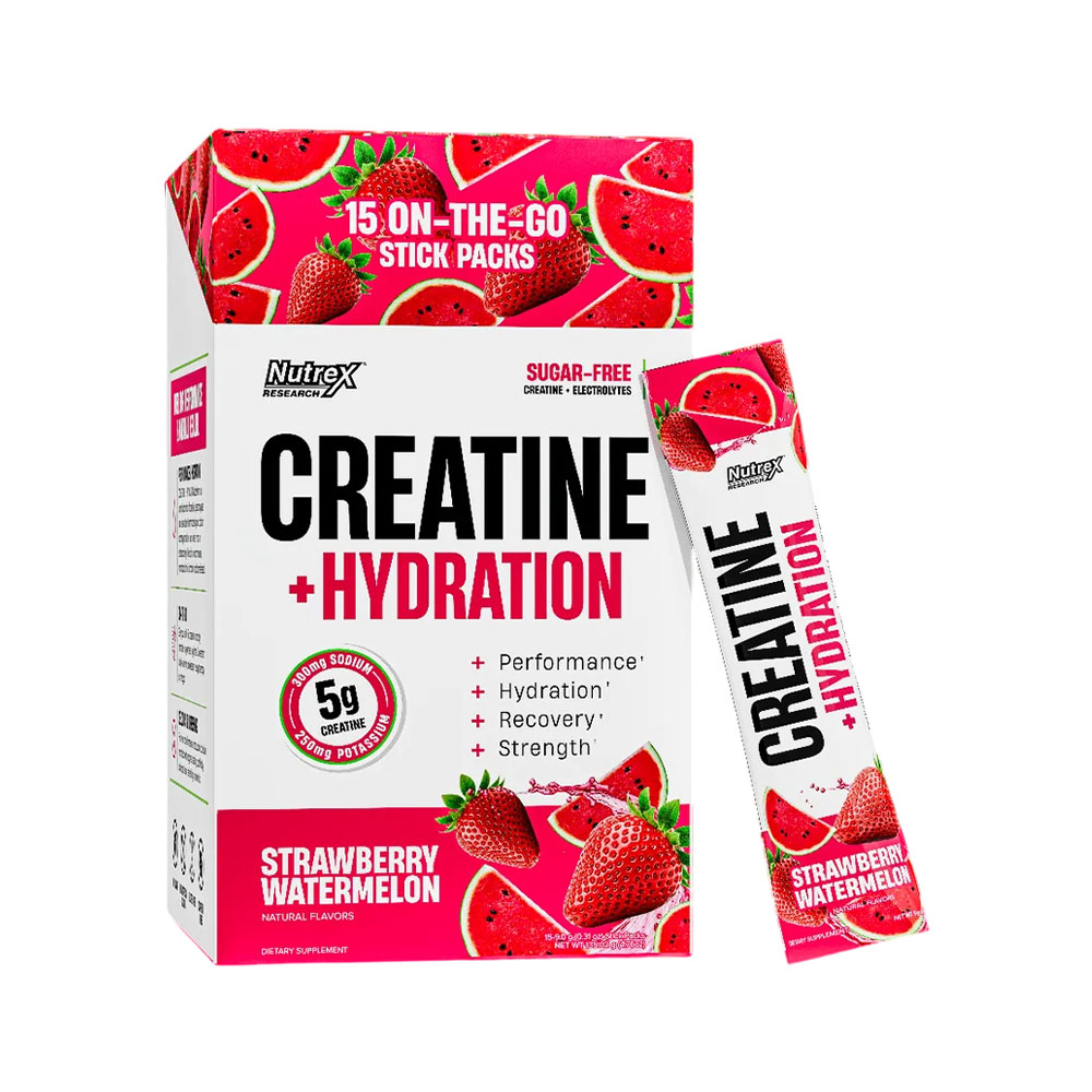 Suplemento Nutrex Creatine + Hydration Strawberry Watermelon 15 Unidades