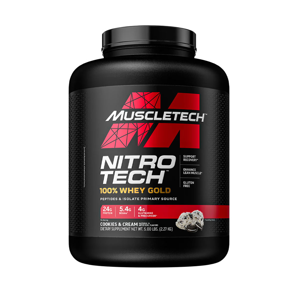 NitroTech Muscletech 100%Whey Gold Cookies Cream 5.53lb 2.51g