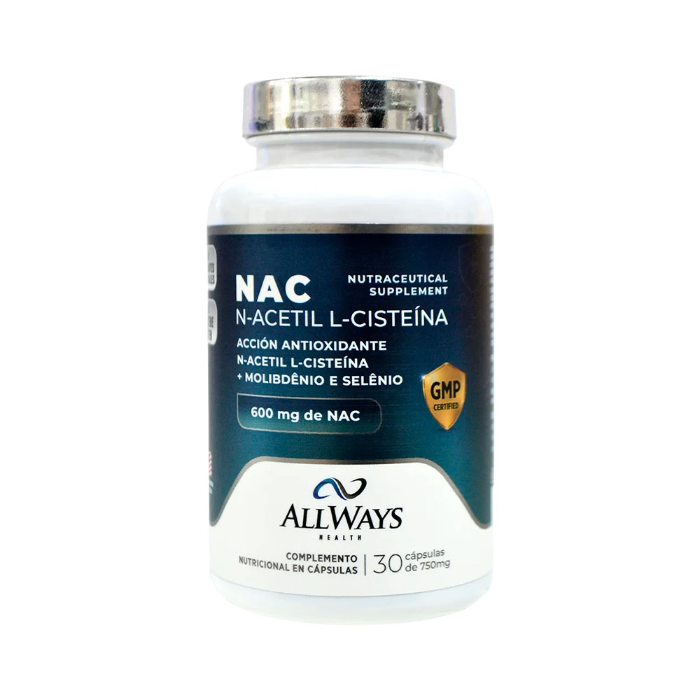 Vitamina Allways Nac N-acetil L-cisteína 30 Cápsulas