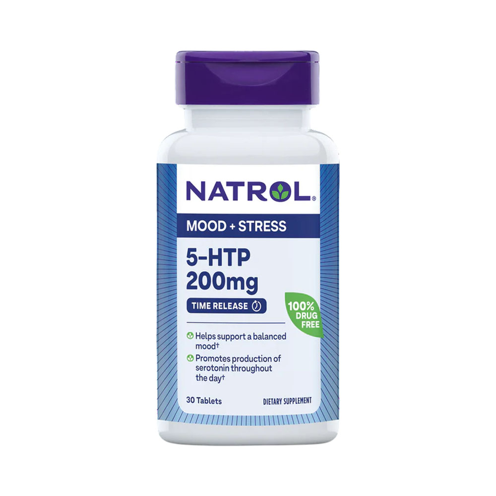 Suplemento Natrol 5-HTP Mood & Stress Time Release Tablets 200MG 30 Comprimidos