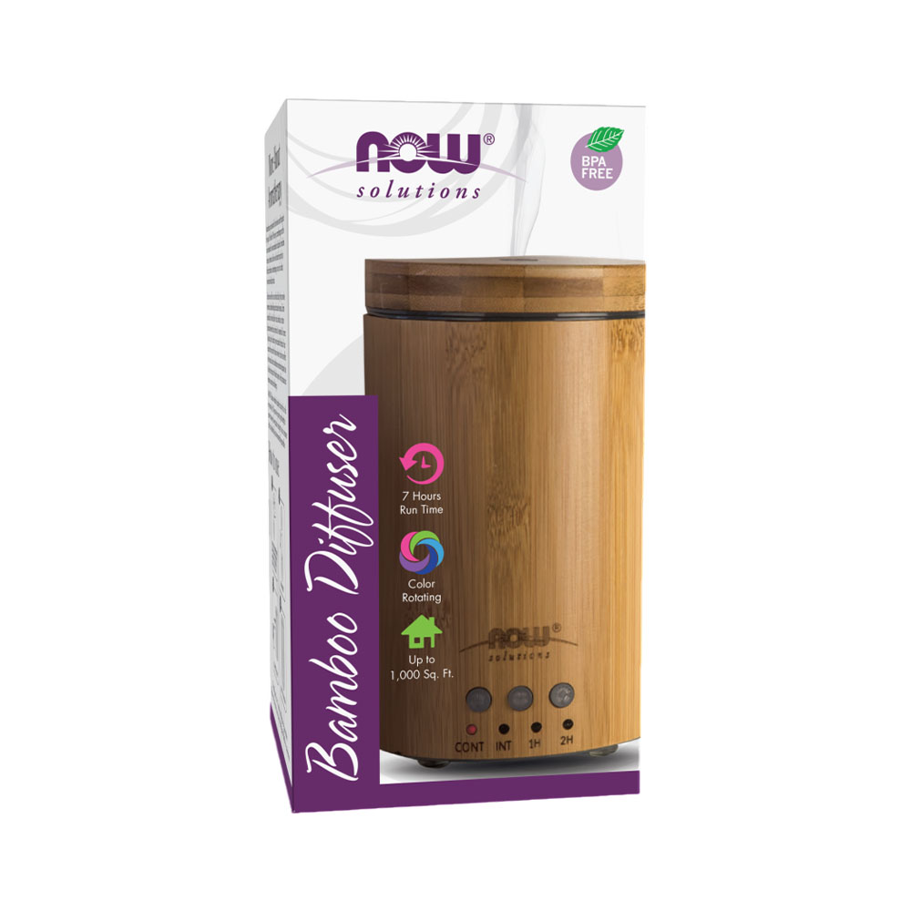 Difusor de Aroma Now Ultrasonic Real Bamboo Essential Oil