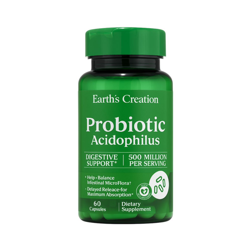 Vitamina Earth's Creations Probiotic Acidophilus 60 Cápsulas