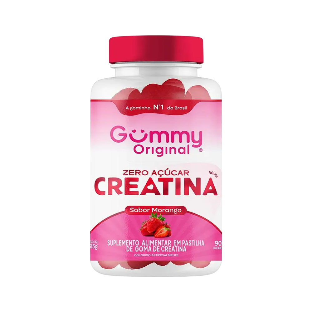 Suplemento Gummy Creatina Framboesa 90 Gummies