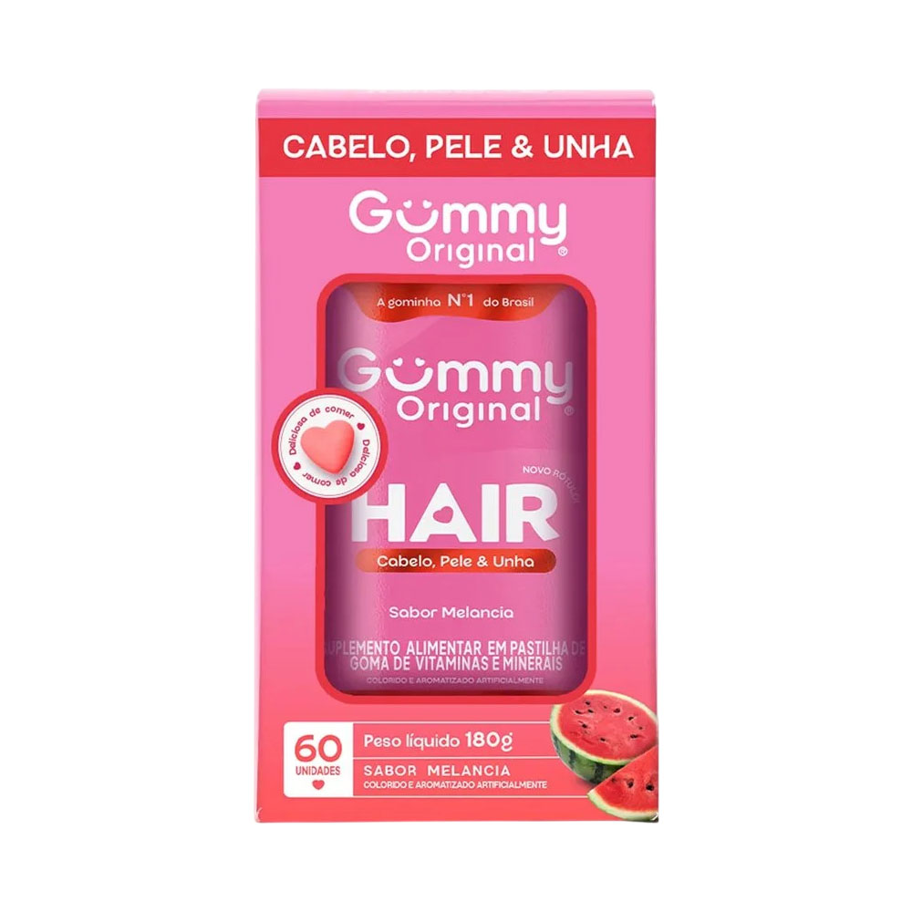 Vitamina Gummy Hair, Skin And Nails Melancia 60 Gummies