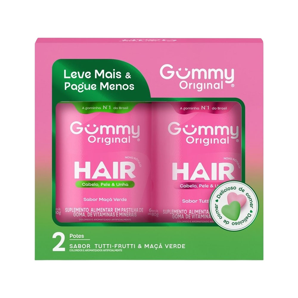 Set Gummy Hair, Skin And Nails 2 Peças