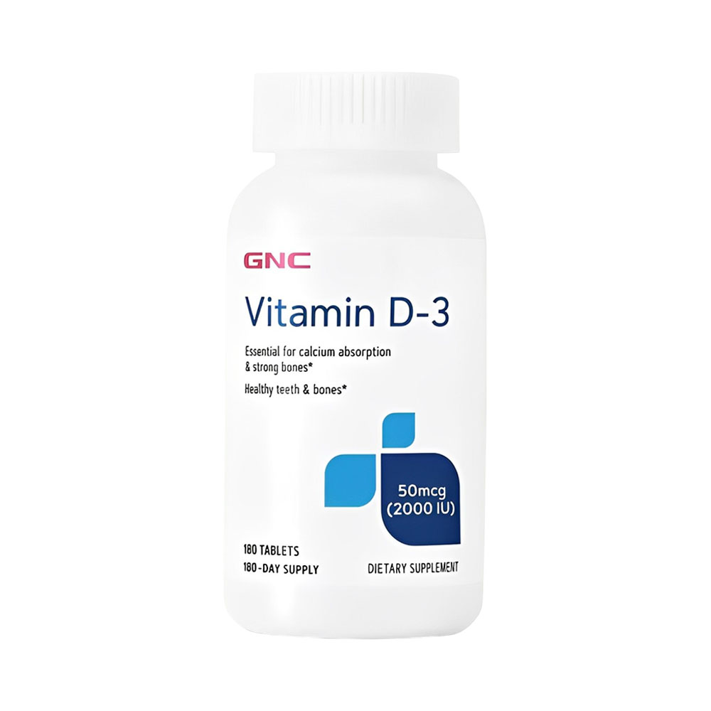 Suplemento Dietético Gnc Vitamin D-3 50MCG 180 Capsulas