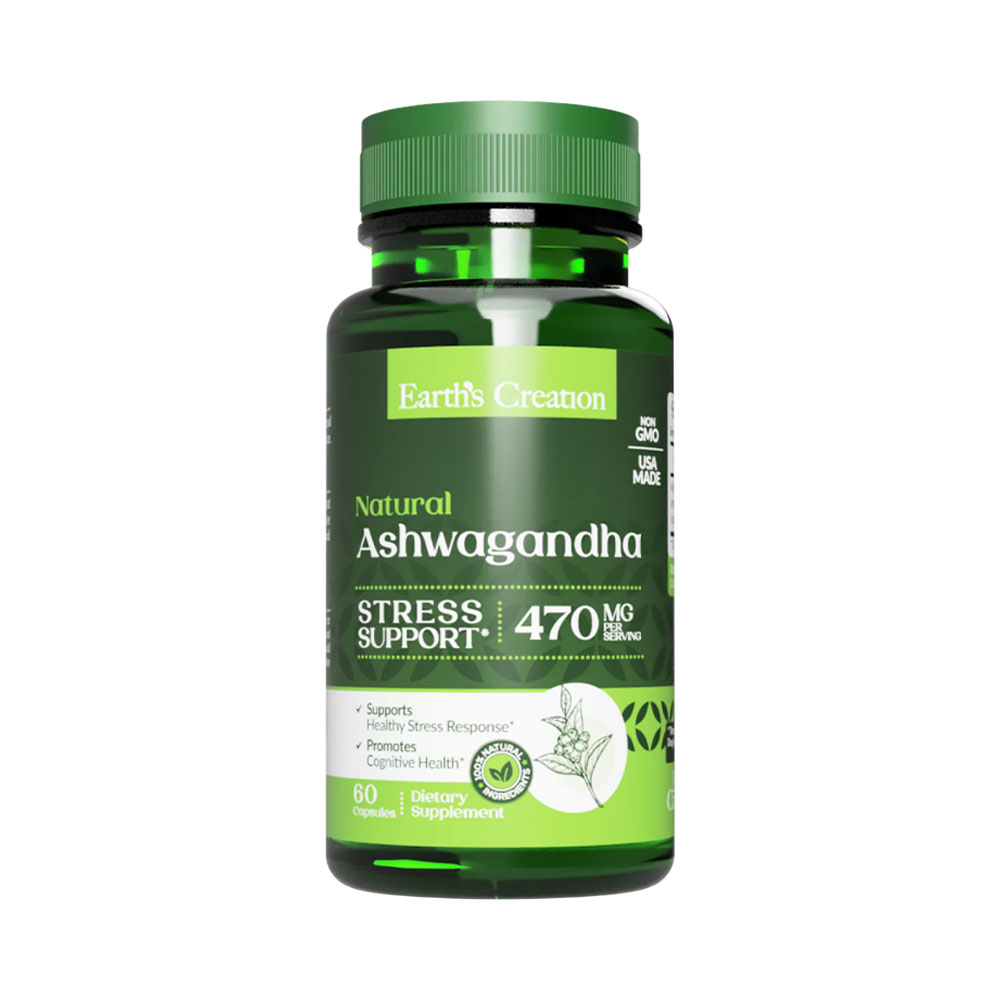 Vitamina Earth's Creation Ashwagandha 470MG 60 Cápsulas