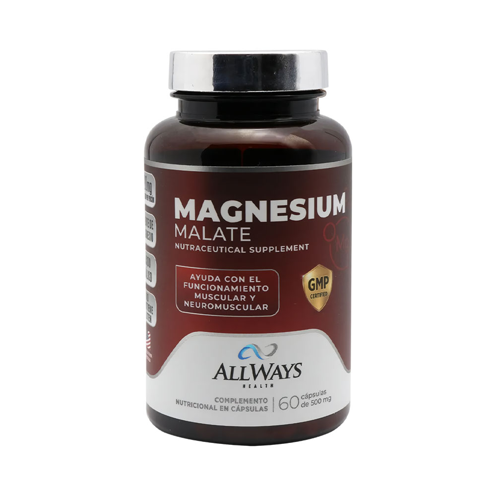 Suplemento Nutricional Allways Health Magnesium Malate 120MG 60 Capsulas
